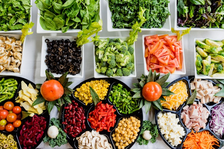 Fresh vegetables and whole foods